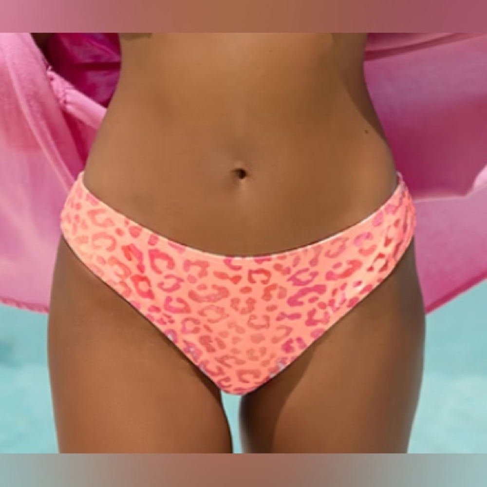 Cupshe Pink leopard print Bikini bottoms